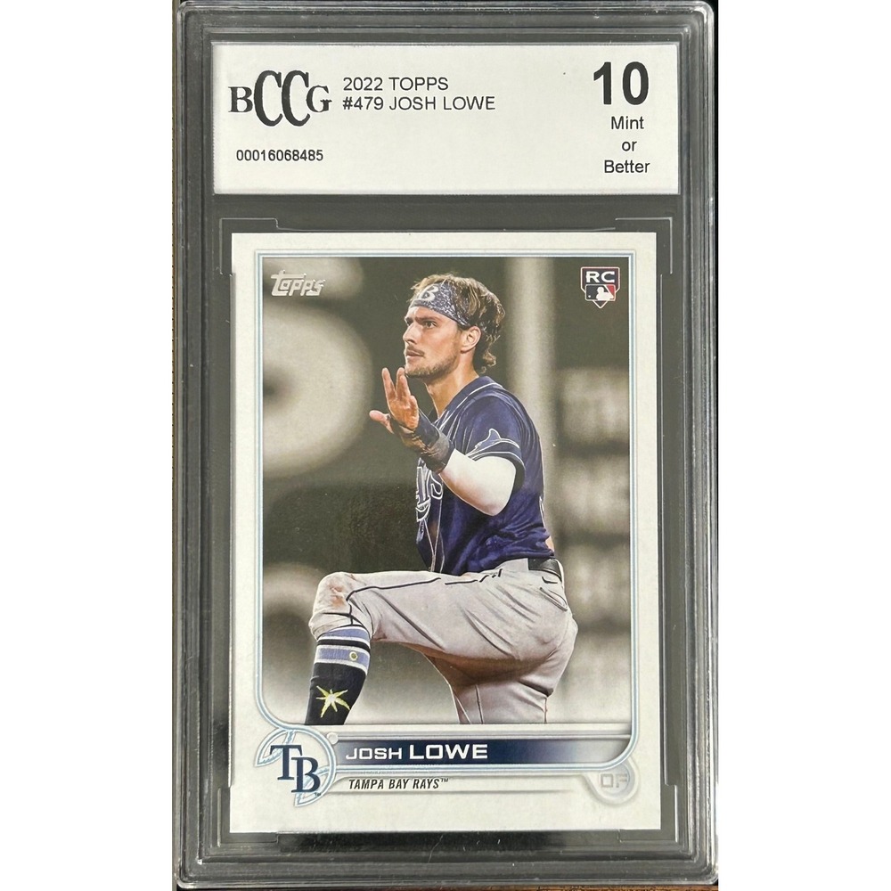 2022 Topps Josh Lowe RC Tampa‎ Bay Rays Baseball Card BCCG 10 Mint Gem